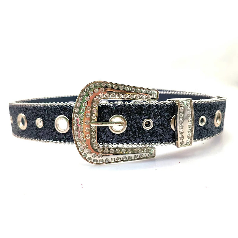Goth for rhinestone Belts Women PU Leather Strap for rhinestone Belts Western Cowboy Y2K Girls Fashion Belt for Jeans Men 250213