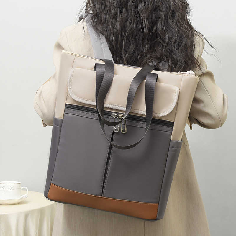 Womens Backpack Womens Fashion Contrast Outdoor Travel Backpack Oxford Cloth Portable Casual Backpack Womens Bag