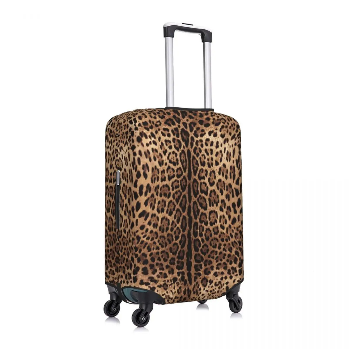 Custom Leopard Print Travel Luggage Cover Elastic Animal Skin Suitcase Cover Protector Fit 18-32 Inch 250214