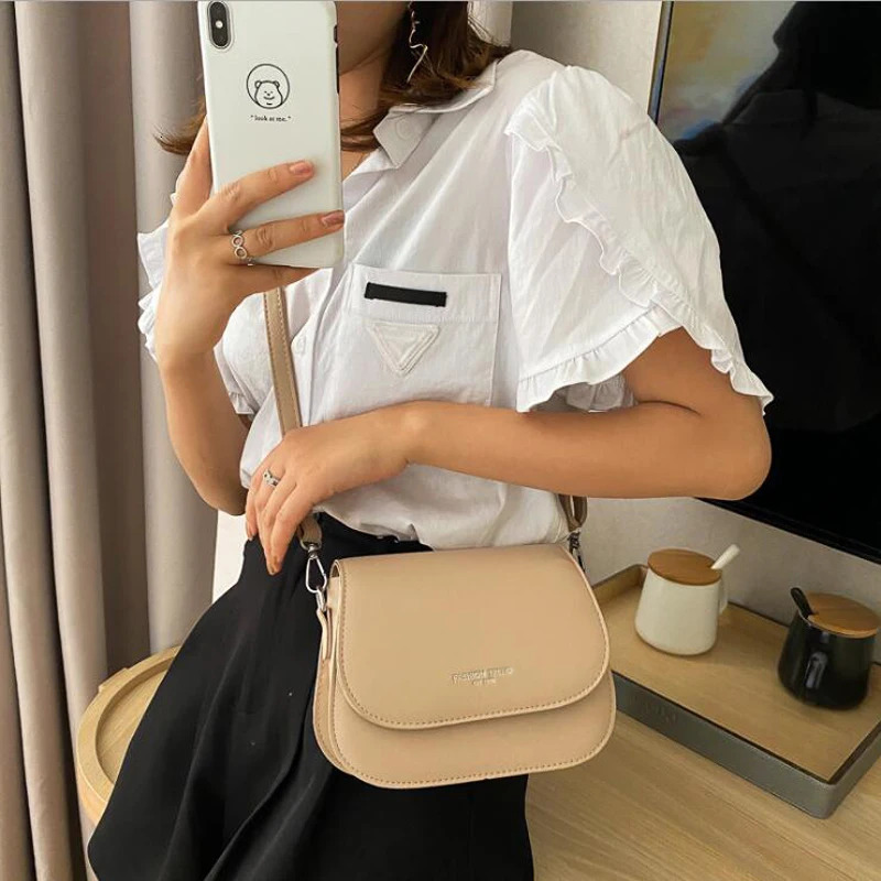 Fashion Trend Crossbody Bags for Women Solid Flap Shoulder Bag Handbags and Purses Small Women Messenger Bags 250214