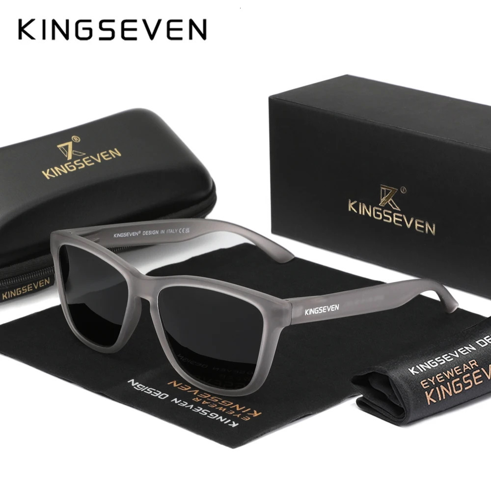 KINGSEVEN Fashion Matte Sunglasses Women Men Polarized Anti-UV400 Lens Glasses TR90 Frame Outdoor Fishing Eyewear 250213