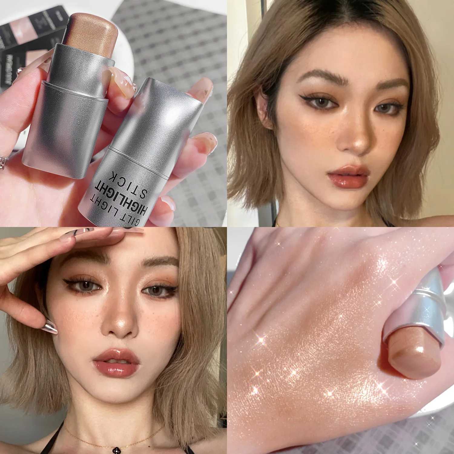 Clear highlighter stick lescent fine shimmer facial watery skin natural contouring brightening light and shadow highlighW250217