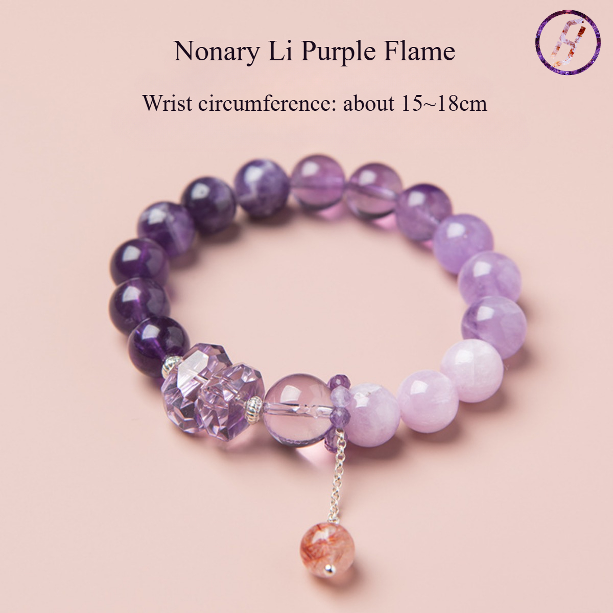 Brazilian Amethyst Vortex Bracelet - Feng Shui Energy Calibrated (380-420nm Spectral Certified),- I Ching Energy Matrix Programmed,, ISO 9001GIA Gemst