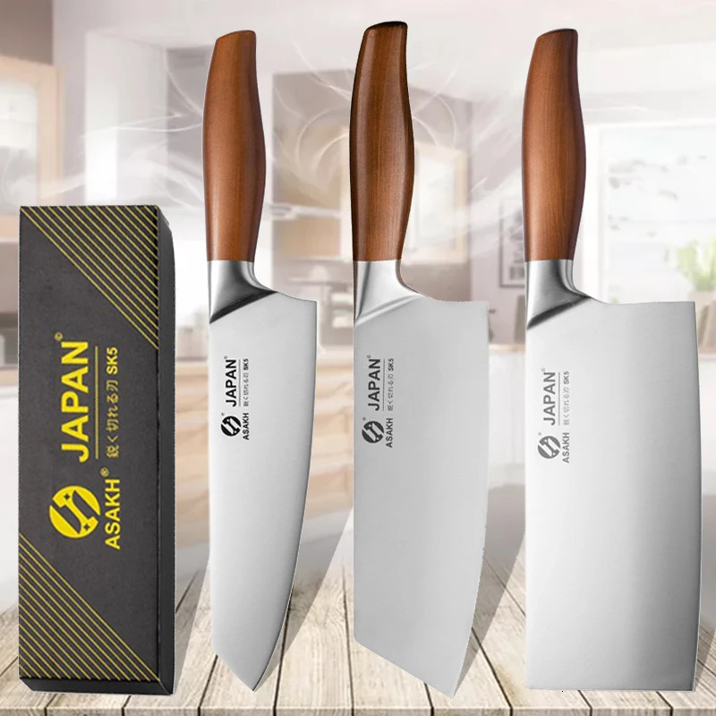Japanese Kitchen Knives Set Stainless Steel Fish Fillet Meat Cleaver Chef Knife Sushi Slicing Santoku Cooking Tools 250212