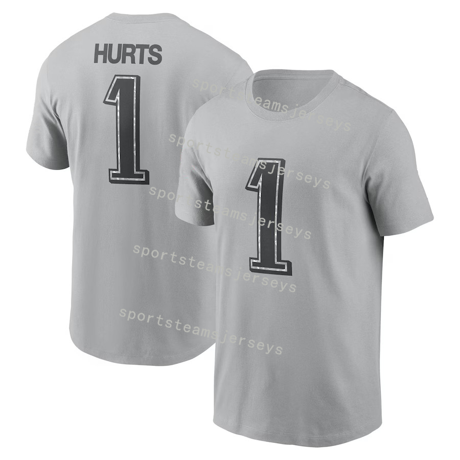 Hurts No 1 Football T-Shirt Cotton Jersey polyester Cotton