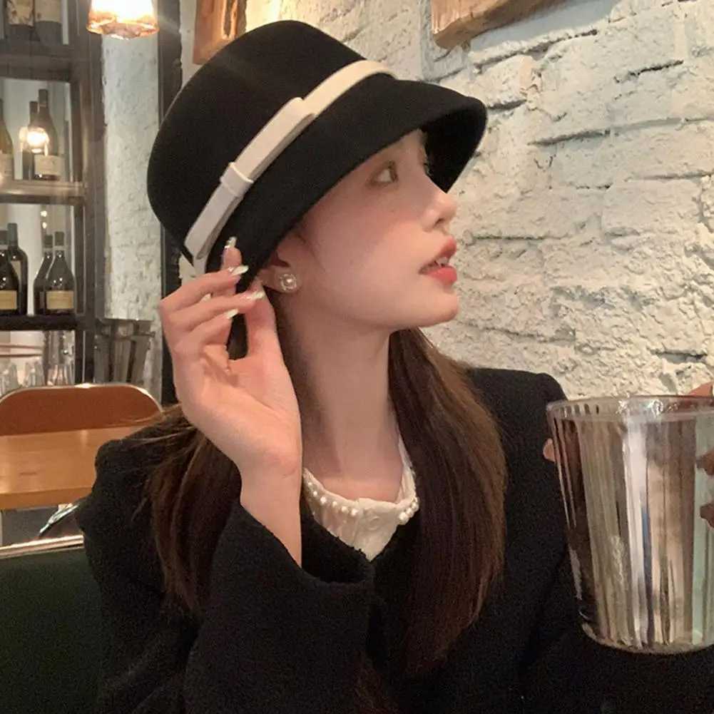 New Winter Autumn Womens Bucket French Retro Top Hat British Style Protective Artificial Fur Elegant Hot Fishermans Hat W250217