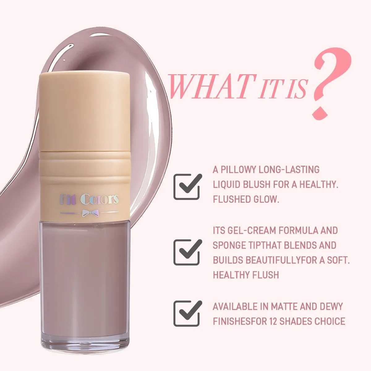 14 Colors Matte Liquid Blush Contour Highlighter Waterproof Long Lasting Sponge Brush Head High Pigment Blusher Brighten BronzerXJ250217