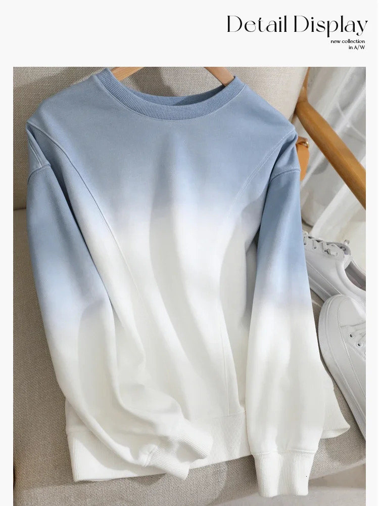 VIMLY Loose Gradient Sweatshirts for Women Autumn Fashion Casual Round Neck Pullovers Long Sleeve Tops Female Clothes M2967 250213