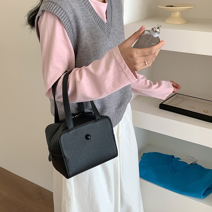 Bag 2025 Spring/Summer New Niche Women's Simple And Versatile Square Bag Frosted Soft PU Leather Toast Small Handbag