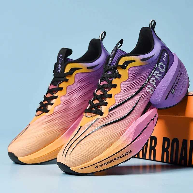 Men's Carbon Plate Marathon Shoes - Cushioned, Anti-Slip, Thick hot Sole, Wear-Resistant, for Tennis & Running