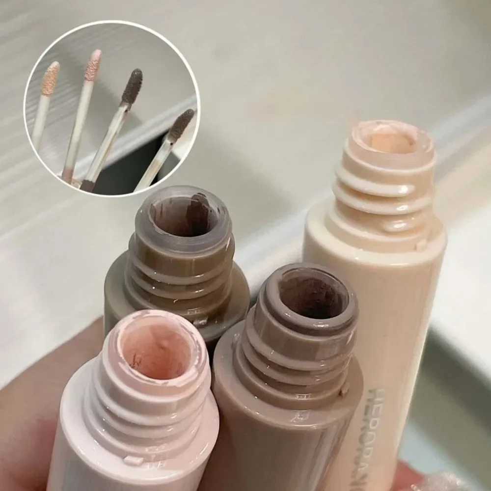 Double head liquid contour stick cold gray with brush waterproof face nose shadow 3D highlight pen concealer makeupW250217