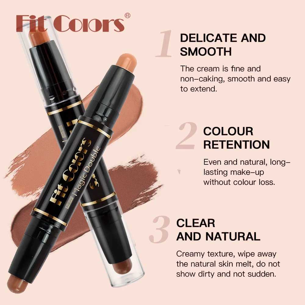 Fit Colors Double Head Multi-Functional Highlighter Stick 3-Dimensional smooth and delicate Brightening and Contouring PenW250217
