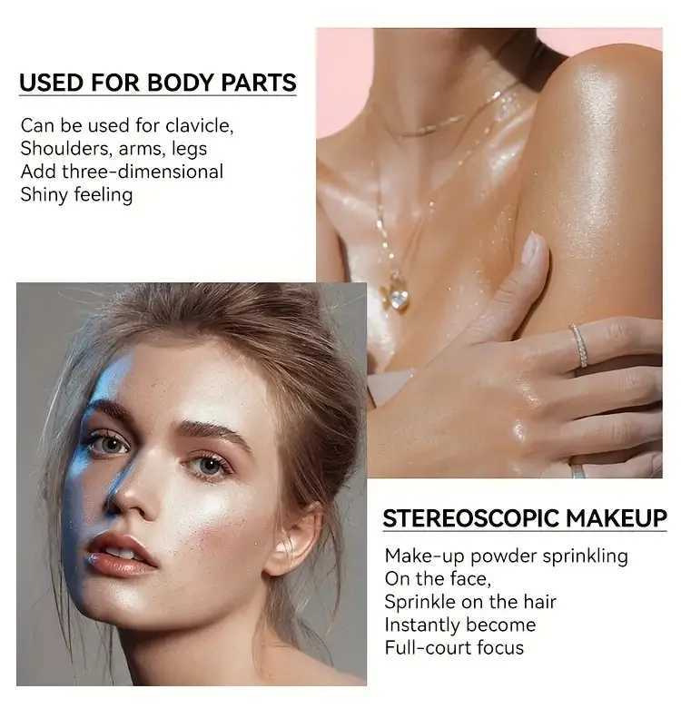Glitter Highlighter Stickl Body Shimmer3D Face Body Sparkle Highlighter Brightening Music Festival Shimmer Powder MakeupW250217