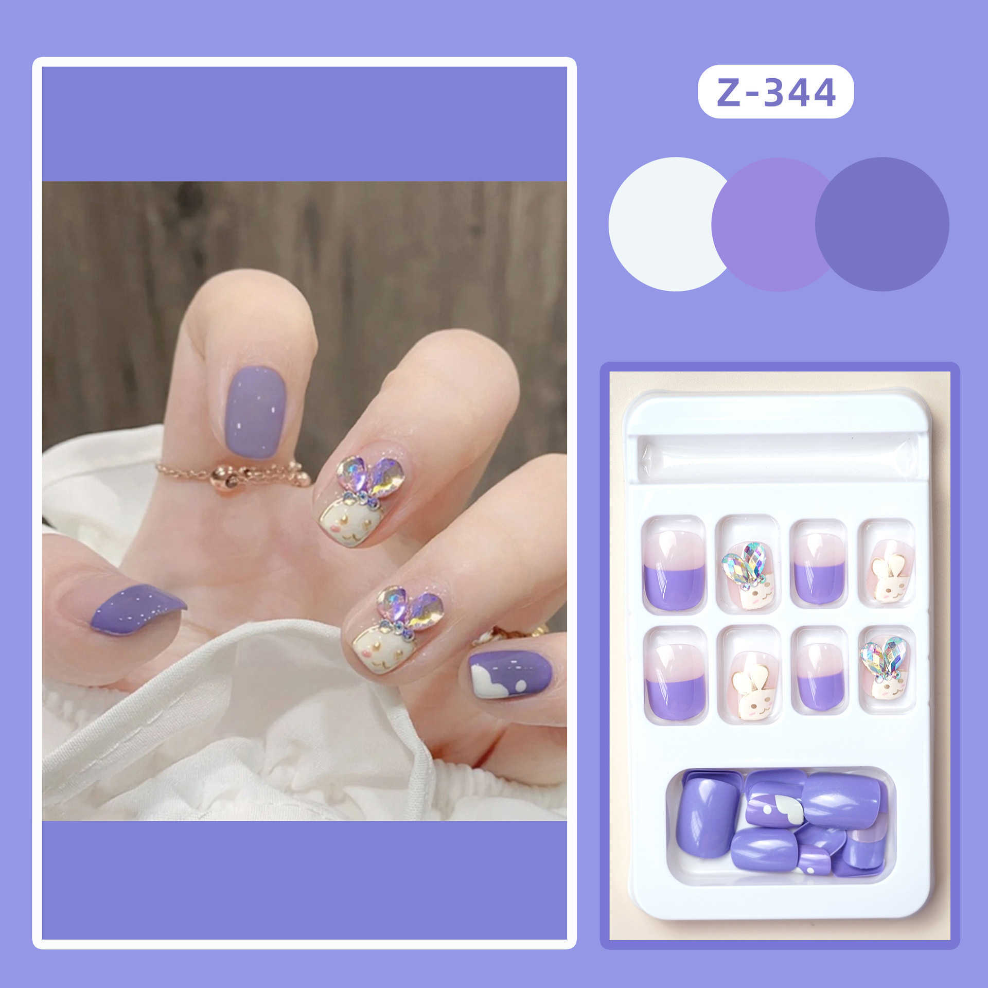 False Nails Z-344 Fragrant Potato Rabbit False Nail Rabbit Wearing Nail Patch Nail Patch Wearing Nail Patch H25215