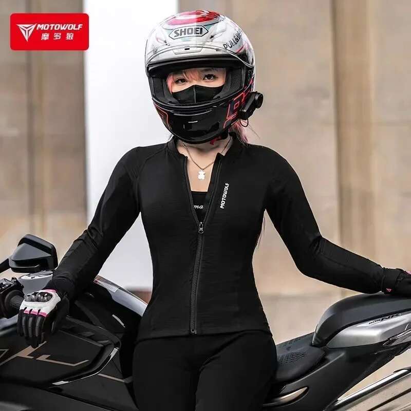 Motowolf-Women's Elastic Motorcycle Jacket, Motorcycle Bulletproof Vest, Street Riding Jacket, Women's Cyclist Clothing, CE, Ignore, Summer