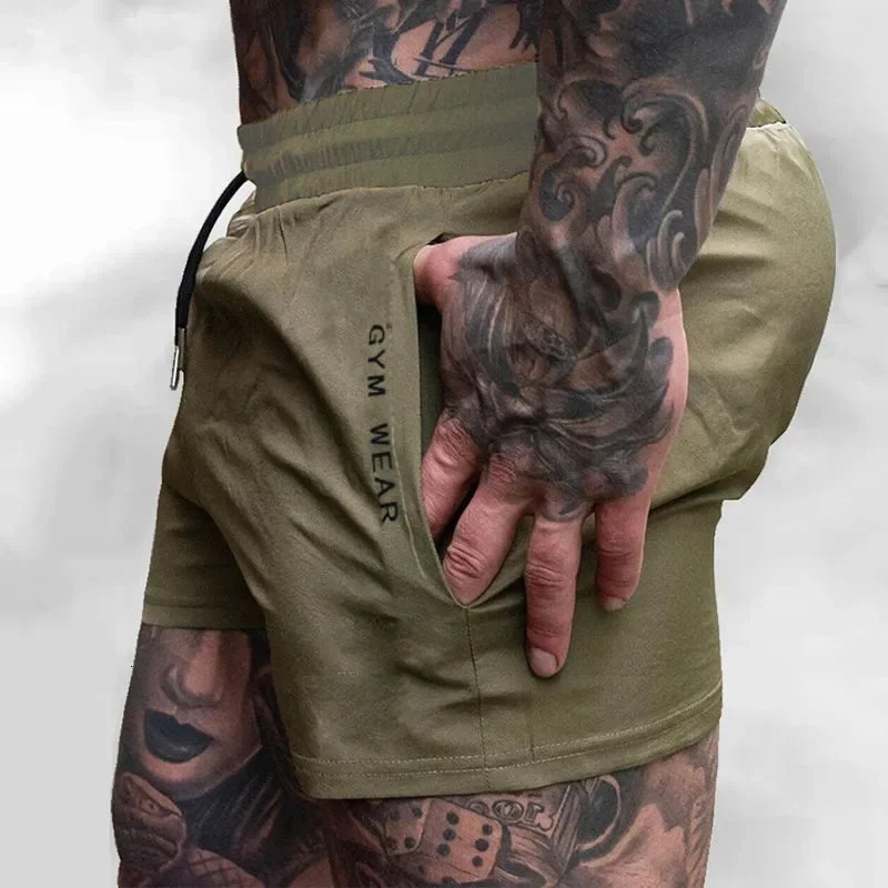 Summer Gym Fitness Mens Shorts Woven sweatpants Thin Fashion Men Marathon Running Sports Breathable Training Pants 250217