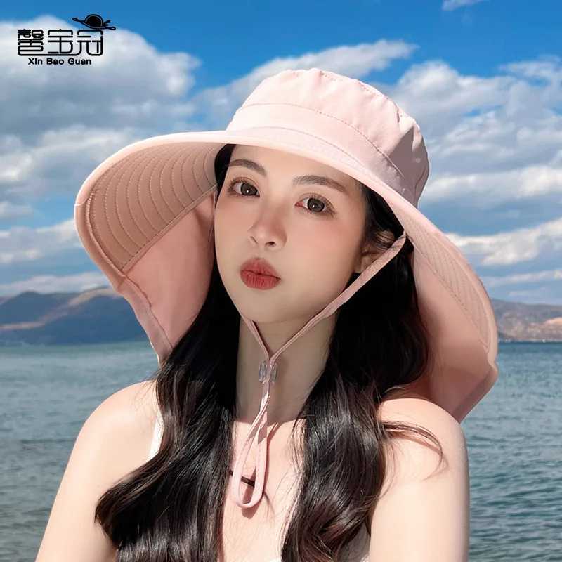 Outdoor Sun Bucket Hat for Women Girls with 50+ UPF Protection Safari Cap Wide Brim Fishing Hat with Neck Flap Model 8112 W250217