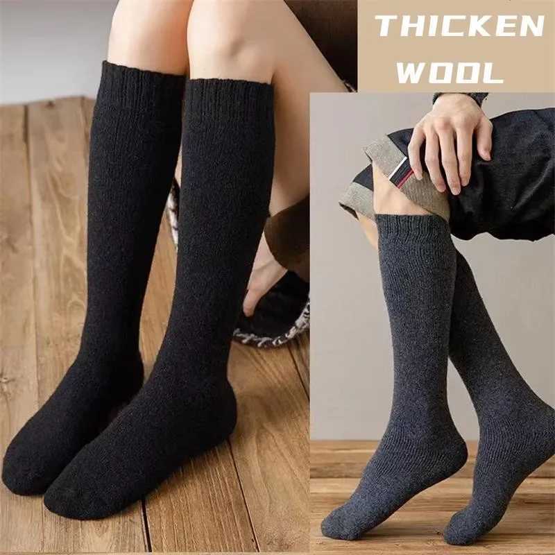 Mens Winter Merino Wool Womens Stockings Super Warm Super Thick Soft Wool Stockings Warm Calf Snow Stockings Large EU38-46 W250217
