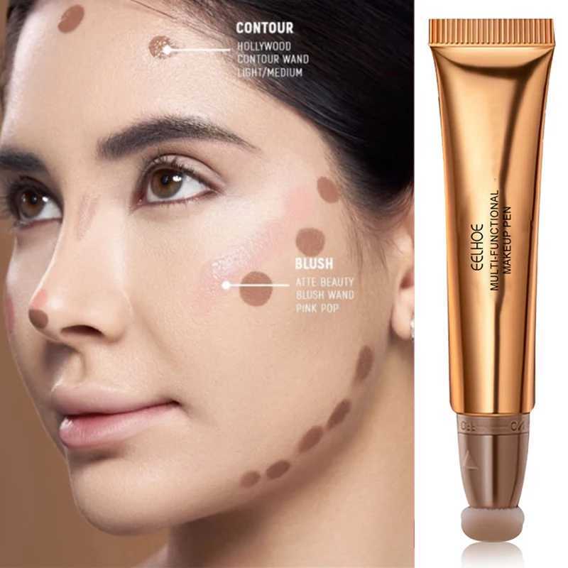 Waterproof Shimmer Contouring Highlighter Cheek B Liquid Women Face Makeup Lasting Natural B Stick with Sponge CosmeticsW250217