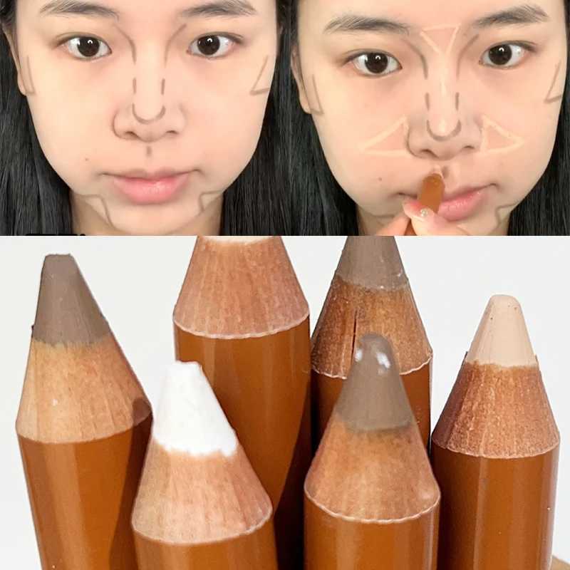 Double Head Contouring Pen Lasting Brighten Natural Outline Sculpt Stick Matte White Highlighter Stick Concealer Korean MakeupW250217