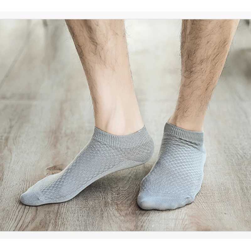 5Pairs/Lot Mens Bamboo Fiber Socks Business Short Breathable Ankle Socks Male Sock High Quality Large Size EU38-44 W250217