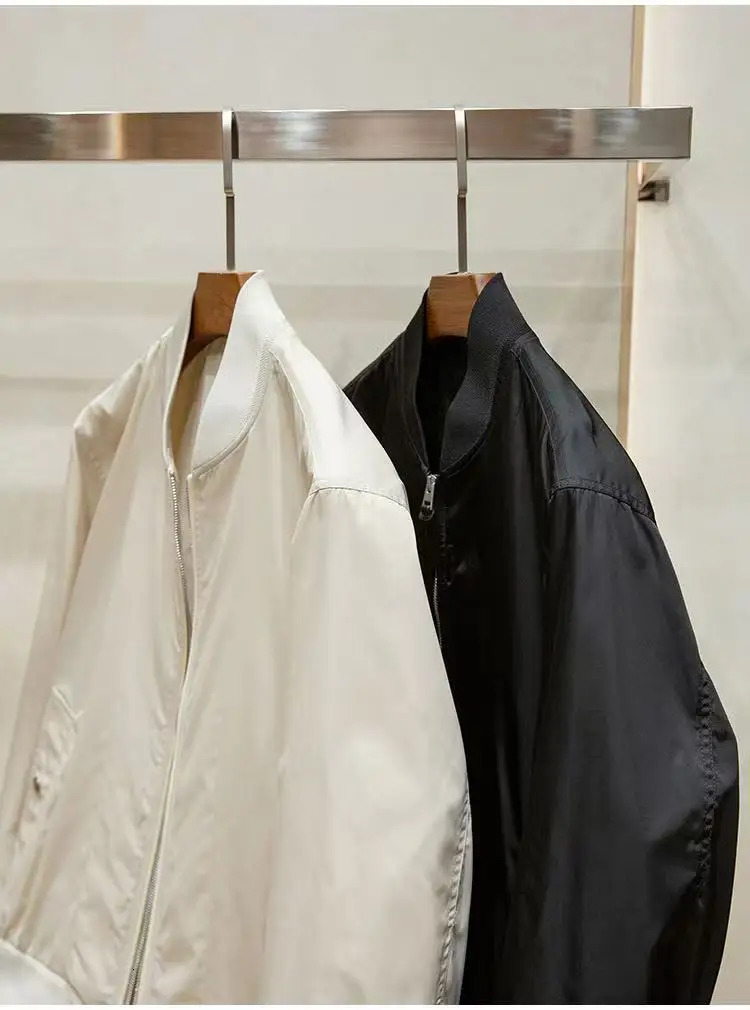 Simple and stylish spring mens baseball collar pilot jacket 250210