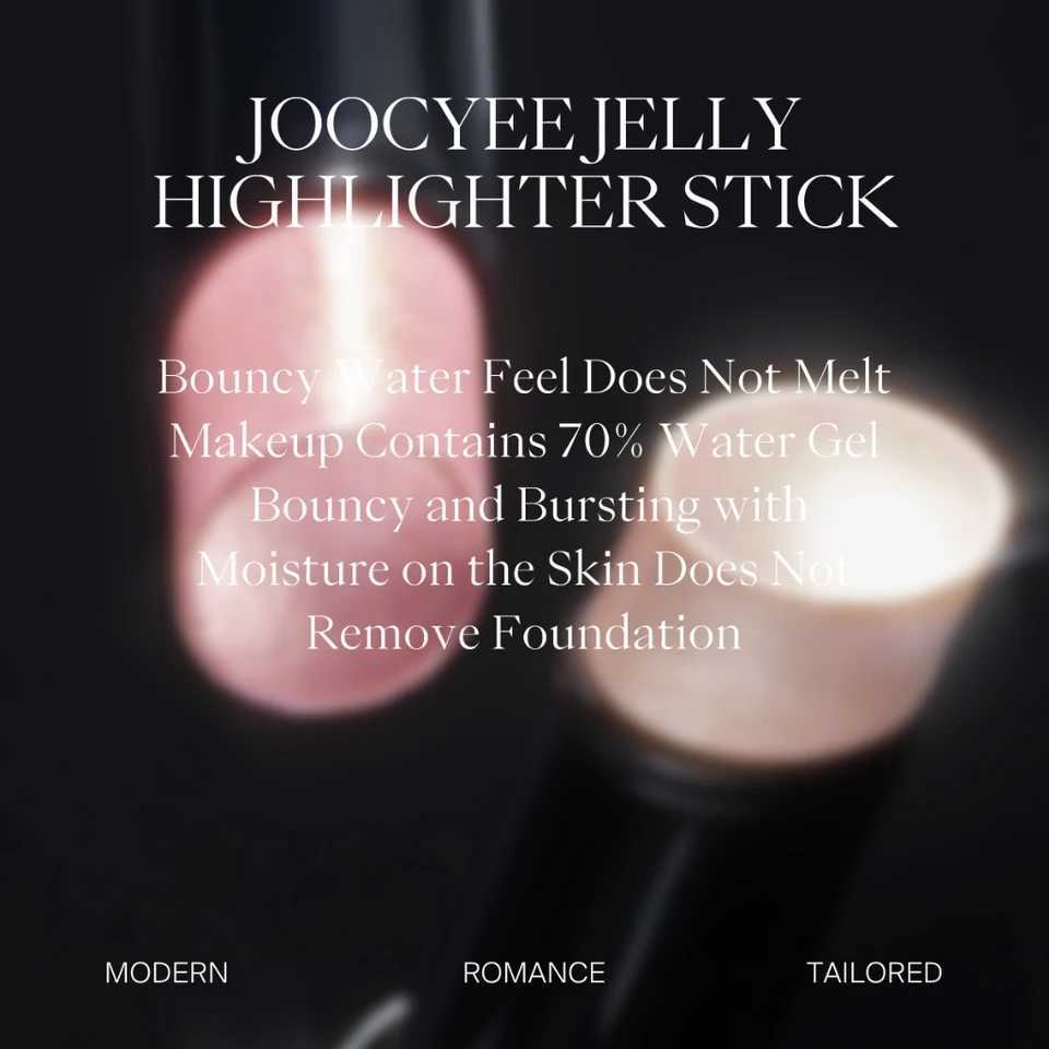Joocyee Jelly Highlighter Stick Diamond Shimmer Long-Lasting Weightless Feel Waterproof Champagne Cosmetics Face MakeupW250217