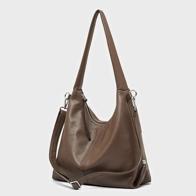 designer Women's Bags Hifashion 100% Genuine Leather Large Hobo Shoulder Crossbody Bags For Women 2024 Trend Designer Big Tote Cowhide Ladies Han