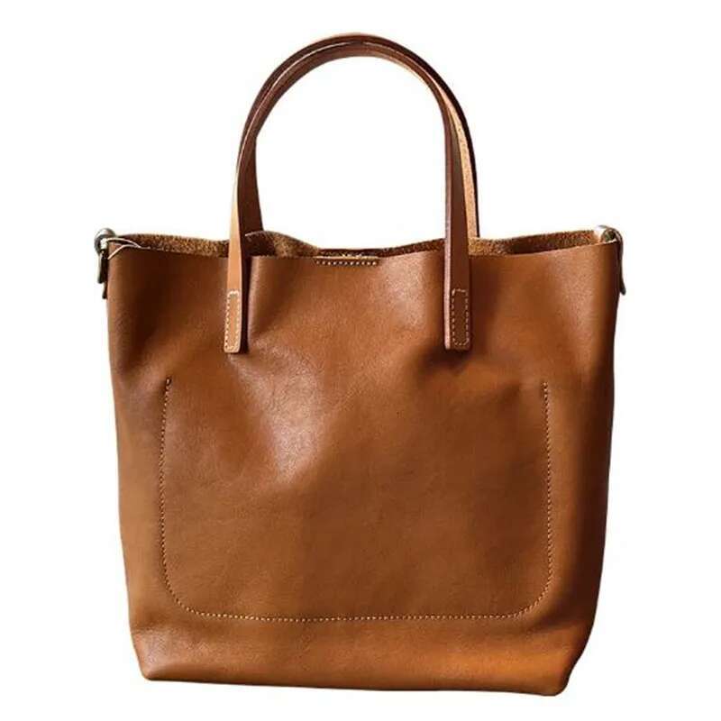 Avocado Green Japanese Vintage Cowhide Handbag Female Fashion Trend Temperament Commuter Leather Shoulder Crossbody Bag