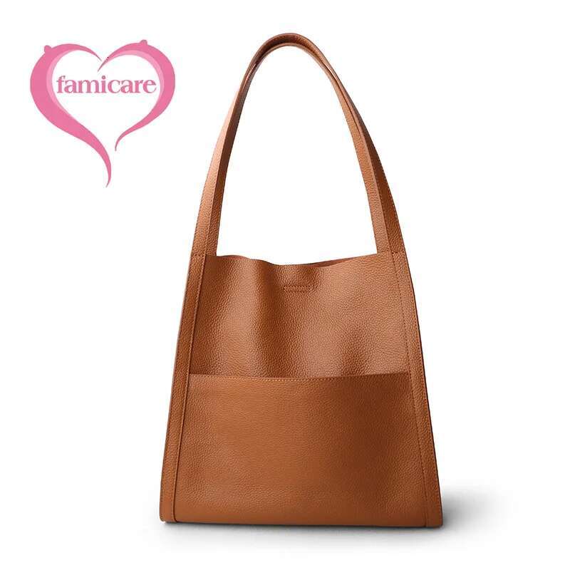 2023 New Women Bag Female Shoulder Bags Lady Soft 100% Cowhide Genuine Leather Niche Design Tote Bucket Handbag