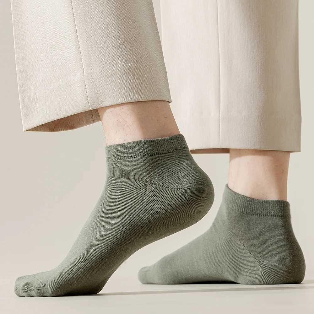 95% Combed Cotton Socks Men Business Dress Short Socks Soft Breathable Spring Summer Colorful Sock For Man 5Pairs/Lot Ankle Sock W250217