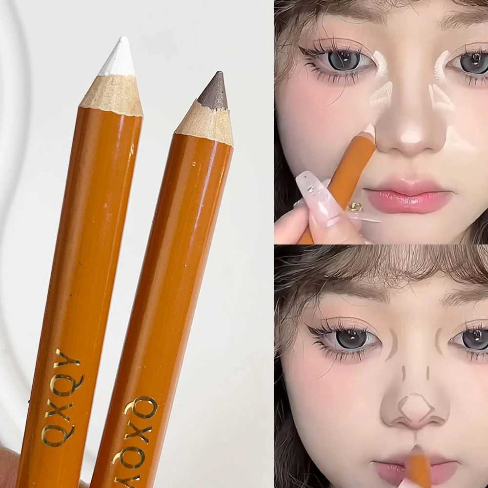 Highlighting Contouring Pen 2 IN 1 Brightening Skin Sculpting 3D Nose Shadow Concealer Pencil Matte Smooth Bronzer Korean MakeupXJ250217