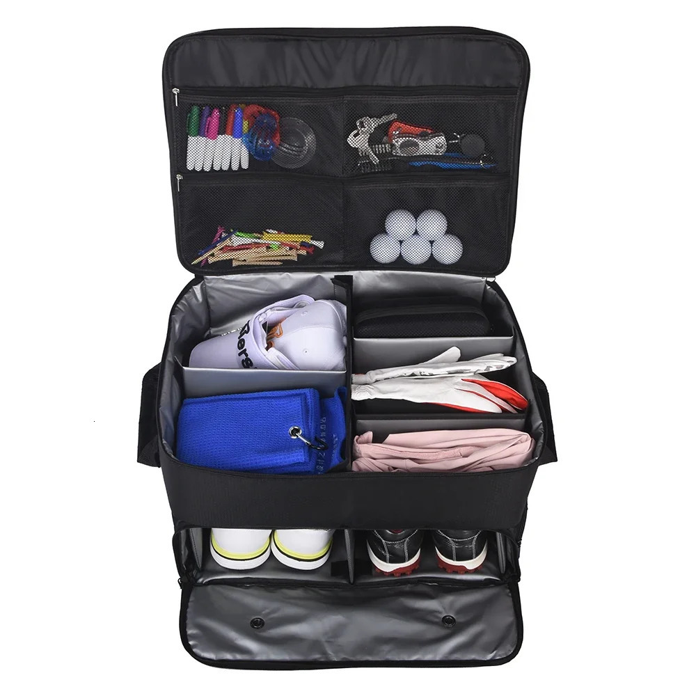 Golf Trunk Organizer Waterproof Car Golf Shoes Bag with Large Golf Storage Box for Shoes Balls Tees Clothes Gloves Accessories 250214