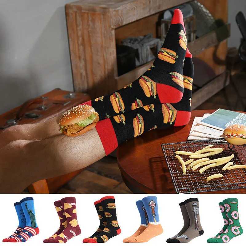 pair men socks cotton funny crew socks cartoon Food animal alien women socks novelty gift socks for spring autumn winter W250217