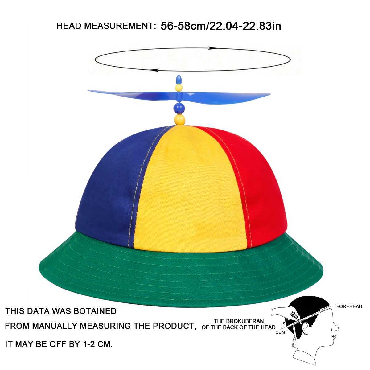 Unisex Multi Color Splicing Propeller Personality Bucket Hats Fishermen Caps Outdoor Casual Cap Sunscreen Hat W250217