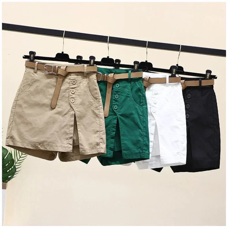 Pure cotton casual shorts for women in summer wear Korean version versatile A-line pants summer pants womens shorts 250210
