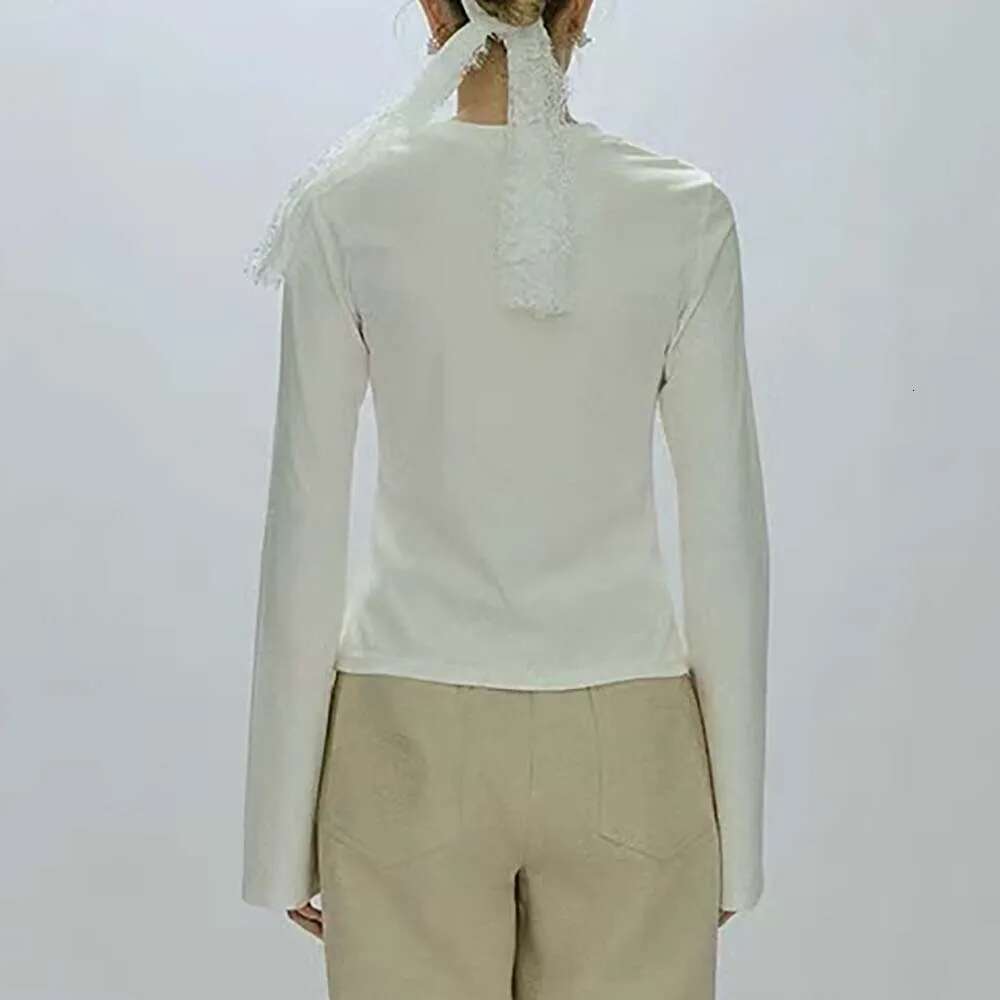 2025 Spring And Summer New Women's T-Shirt Y2k Simple Casual Commuter Flare Sleeve High Neck Shawl Style Top Two Piece Set