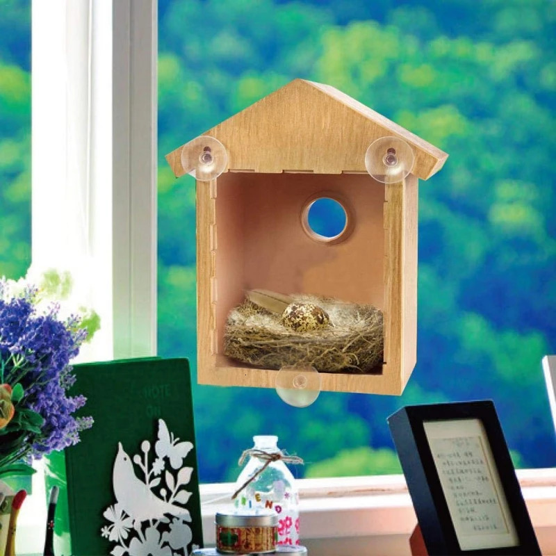 Pet Bird House Parakeet Nest Garden Tree Window Hanging Bird House Budgie Wood Breeding Box For Lovebirds Parrotlets Nest 250206