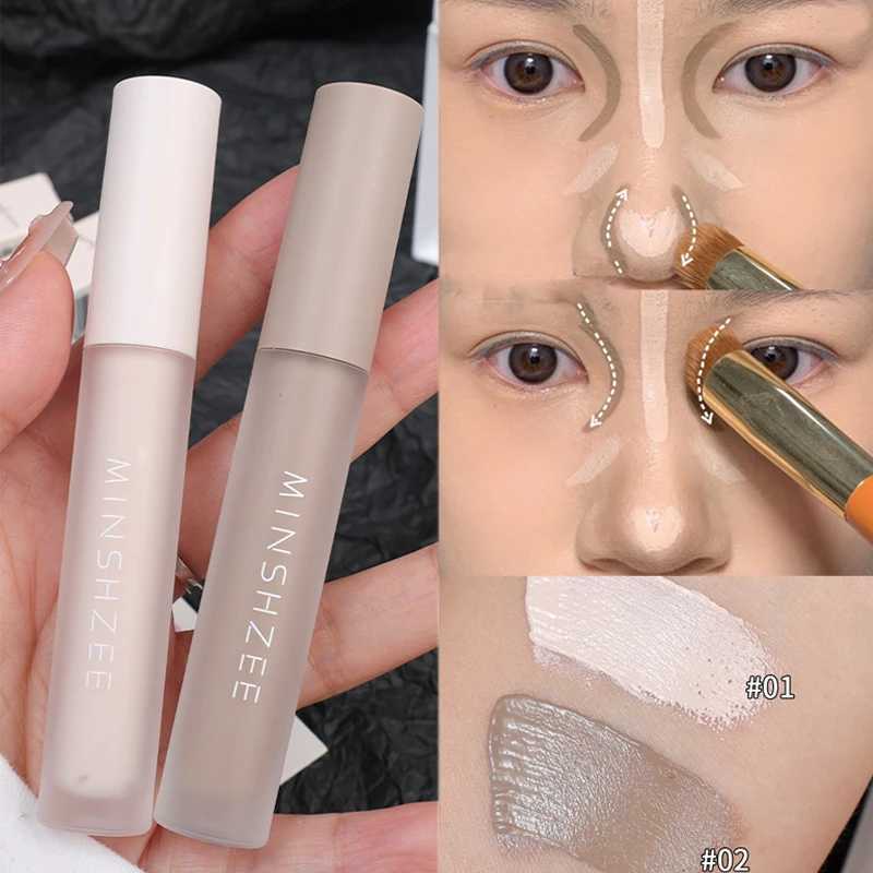 Matte Contouring Nose Shadow Bronzer Brown Liquid Concealer Stick Waterproof Brighten Highlighter Cream Facial Makeup CosmeticsW250217