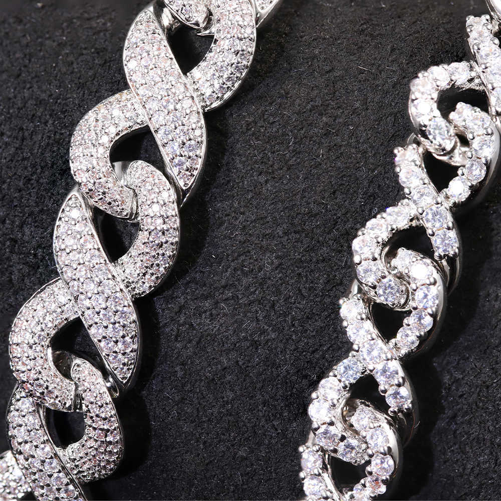 Infinite Diamond Bracelets 925 Silver Gold Plated VVS D Diamond Moissanite Cuban Link Chain Bracelet Men Women