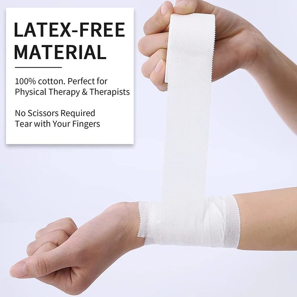 5 Rolls 2.5/3.8/5cm Sport Athletic Waterproof Cotton White Boxing Adhesive Tape Strain Injury Support Sport Binding Bandage 250217