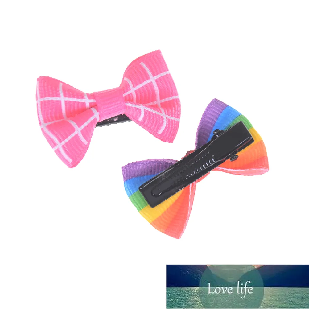 10pcs Colorful Barrettes Pet Dog Ribbon Hair Clip Bows Girls Dog Hairpins Hair Accessories Hairgrip Headwear Factory price expert design ZZ