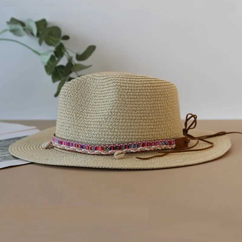 Big Size 60cm Panama Sun Hats Womens Mens Wide Brimmed Soft Fedora Starw Hat Grass Woven Beach Hat UV UPF 50+ W250217