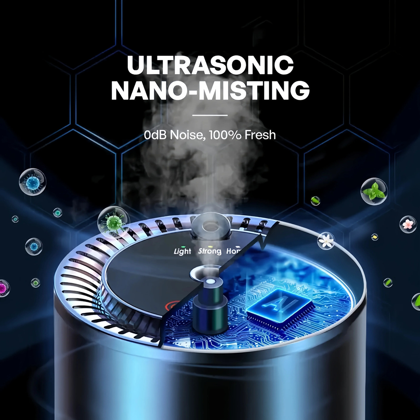 Smart Car Diffuser | Car Oil Diffuser with 1 Fragrance Total 50ml | Auto Switch Car Diffuser | Star Projector | Colorful Breat 250214