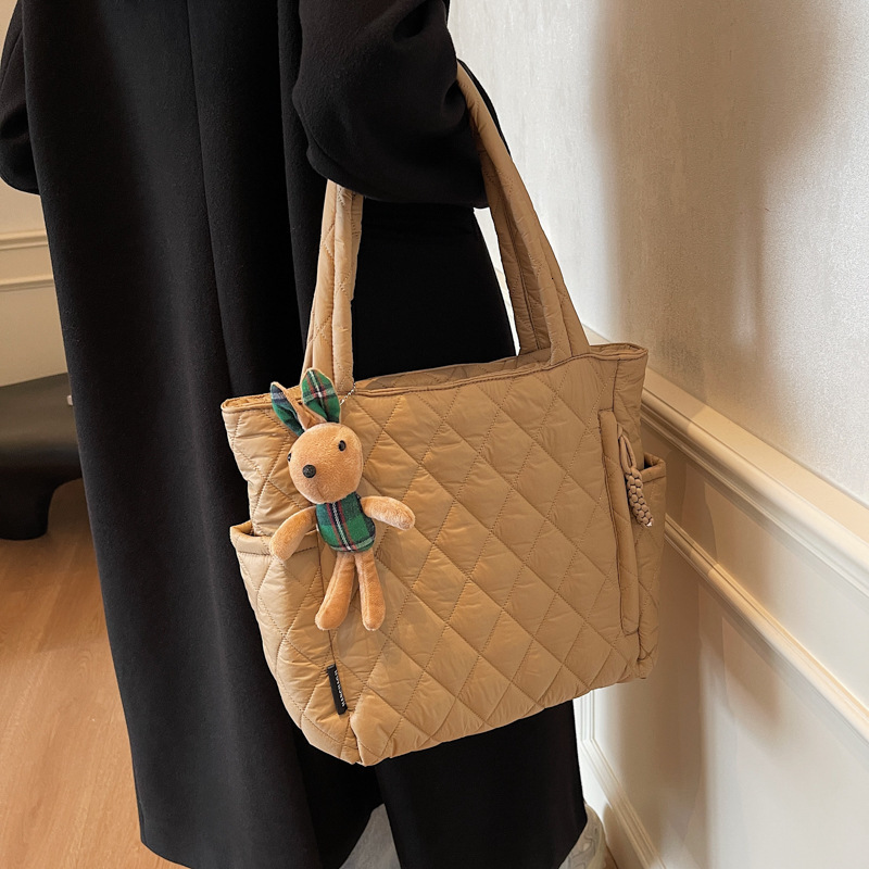 Bag Autumn And Winter Cotton Robe Large Capacity Commuter For Women In Class Handheld Tote Korean Edition Fashion Oxford Cloth Single Shoulder Crossbo