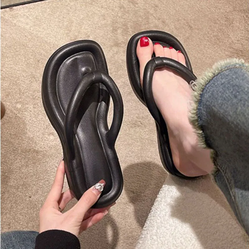 Women's Thick Bottom Wedges Flip ps 2024 Summer Clip Toe Chunky Platform Sandals Woman Eva Non Slip Outdoor Slippers Slides