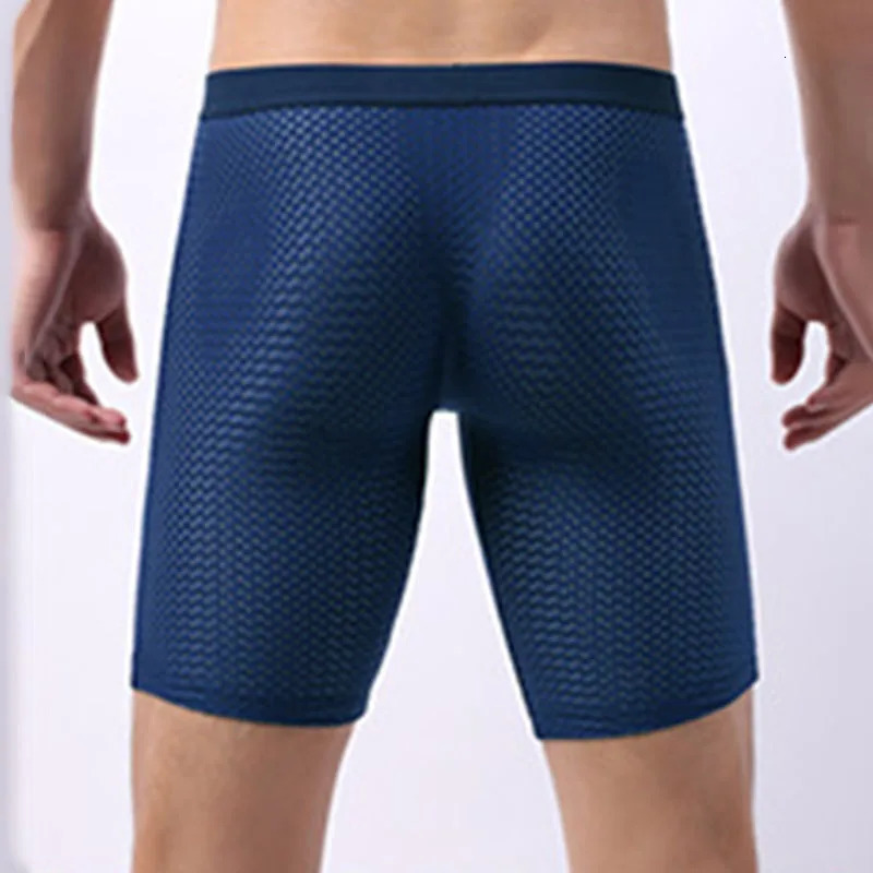 3PCS Mesh Men Underwear Man Sexy Long Boxer Shorts Panties Boxers for Homme 250214