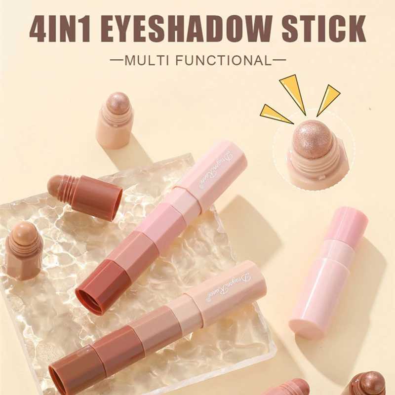 Brown Mini Eye Shadow Stick 4 IN 1 Lescent Metallic High Gloss Highlighter Waterproof Multi-purpose Eyeshadow Crayon PenW250217