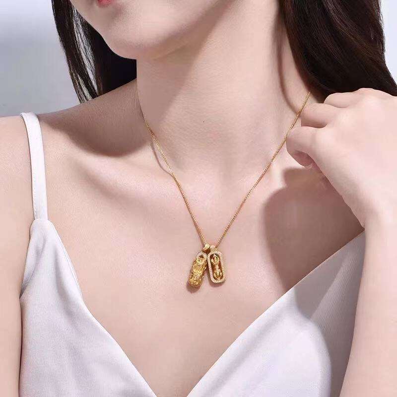 Tiktok Kwai Brave Vra Wei Xue Same necklace Fashion Versatile Temperament Pendant D-410