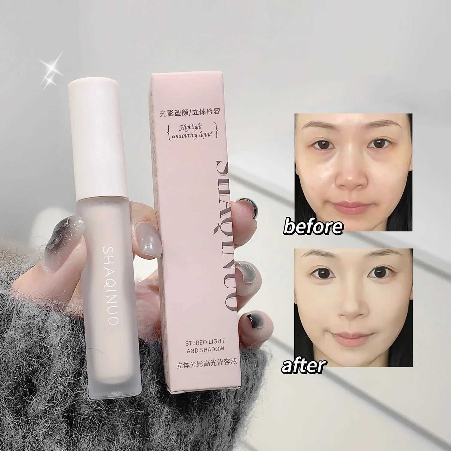 Facial Liquid Contour Stick Concealer Contouring 3D Cement Grey Nose Shadow Cream Brighten Highlighter Bronzer Concealer MakeupsW250217
